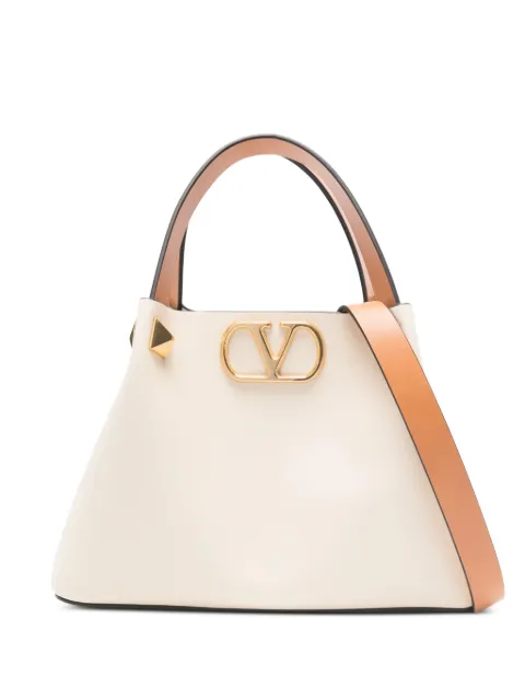 Valentino Garavani VLogo Signature stud-embellished tote bag Neutrals WB0T02LSX