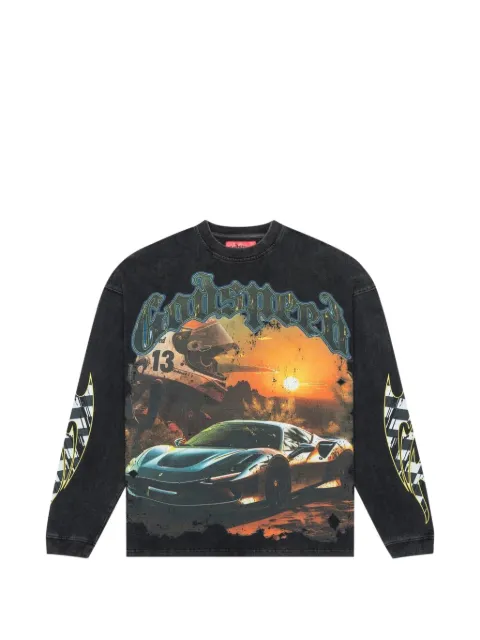 GODSPEED sunset drift print long-sleeve sweatshirt Black 8ZDGNQ1F