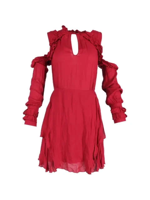 IRO Hanie ruffle-detail cold-shoulder mini dress Red NAPPUGBCL448421W
