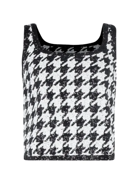 Ralph Lauren Vintage sequined houndstooth tank top Black NAPPUGBCL456994W