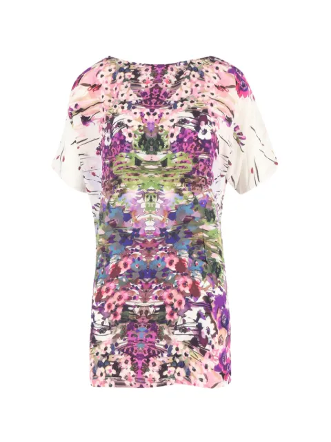 Theia floral-printed silk blouse White NAPPUGBCL462741W