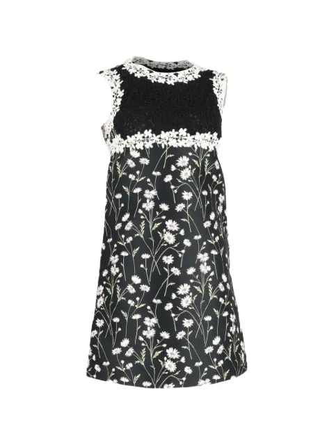 Giambattista Valli Vintage floral-print lace-detail mini dress Black NAPPUGBCL425262W