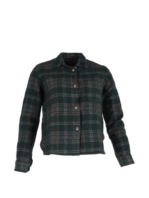 Isabel Marant Vintage plaid buttoned long-sleeve shirt Green TONPUGBCL447361W