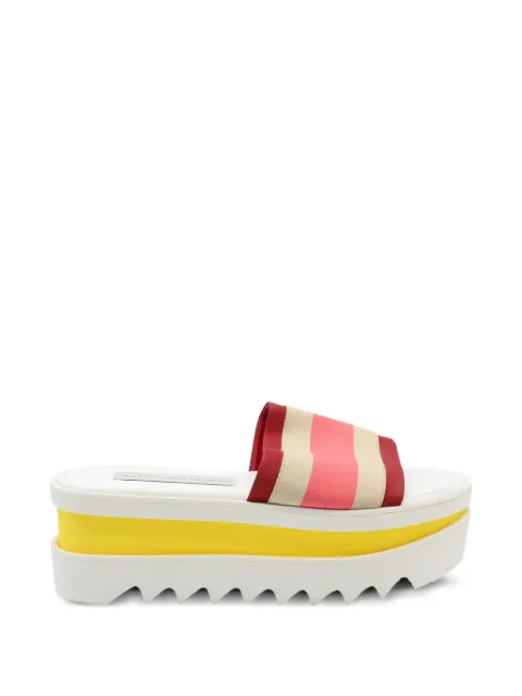 Stella McCartney Pre-Owned platform striped slides White NAPPUGBSH094343W