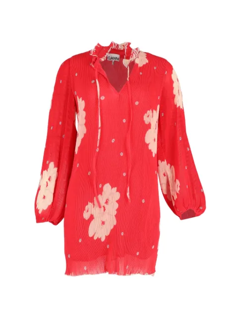 GANNI floral-print mini dress Red NAPPUGBCL433659W