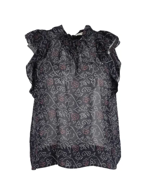 Ulla Johnson Dunia ruffled sleeveless blouse Black NAPPUGBCL410405W