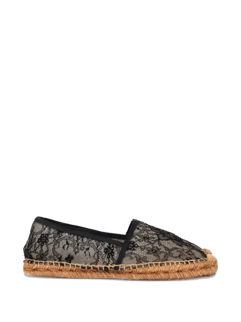 Dolce & Gabbana Pre-Owned lace flat espadrilles Black NAPPUGBSH368721W