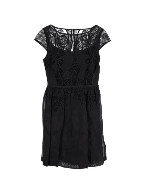 Temperley London cap-sleeve lace mini dress Black TONPUGBCL360306W