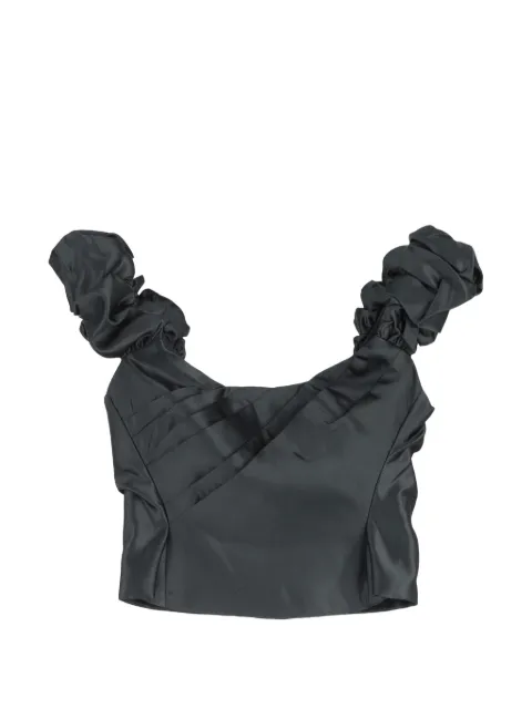 LoveShackFancy pleated cropped top Black NAPPUGBCL422576W