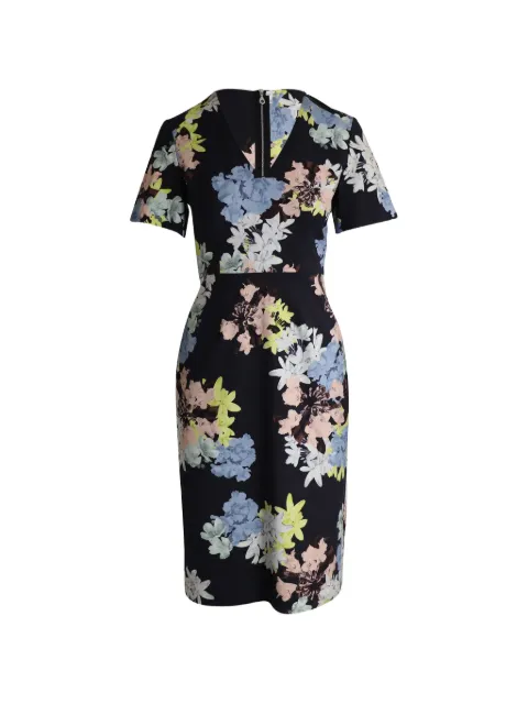 ERDEM Lucinda floral-print sheath midi dress Black NAPPUGBCL282652W