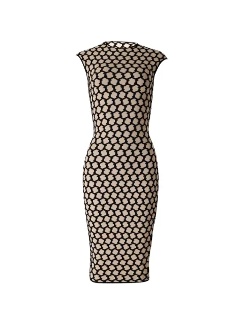 Alexander McQueen Pre-Owned 2013 intarsia-knit honeycomb midi dress Neutrals NAPPUGBCL236005W