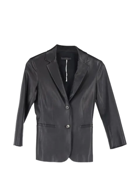 The Row Pre-Owned single-breasted leather jacket Black NAPPUGBCL453164W