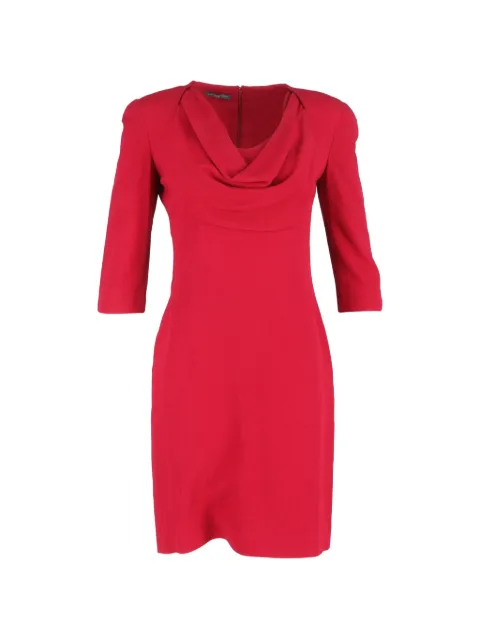 Alexander McQueen Pre-Owned cowl-neck wool dress Red NAPPUGBCL462125W