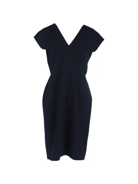 Roland Mouret v-neck knee-length dress Blue NAPPUGBCL447007W