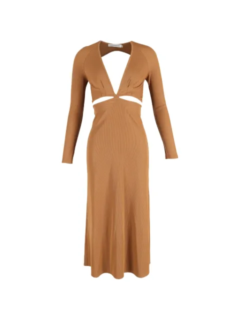 Christopher Esber cut-out long-sleeve dress Brown NAPPUGBCL400007W