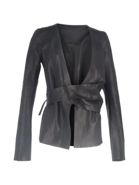 Rick Owens Vintage wrap-around leather jacket Black TONPUGBCL444474W
