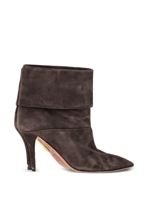 Aquazzura folded-top ankle boots Brown NAPPUGBSH430617W