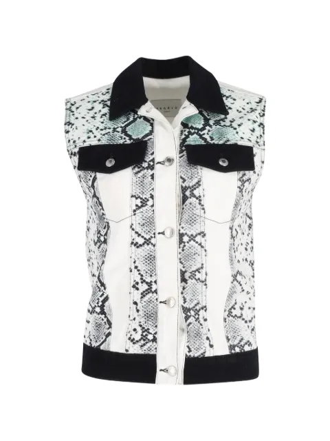 SANDRO snake-print cotton vest White TONPUGBCL375889W