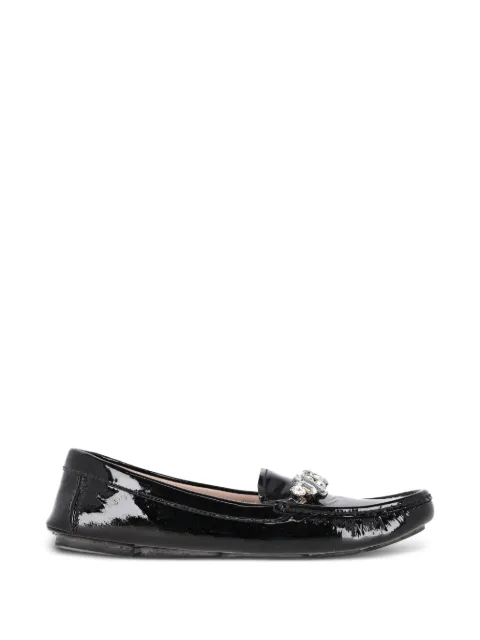 Miu Miu Pre-Owned upper-embellishment leather loafer Black TONPUGBSH377100W