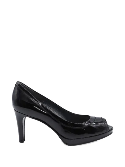 Stuart Weitzman x Russel Bromley peep-toe patent leather pumps Black NAPPUGBSH115795W