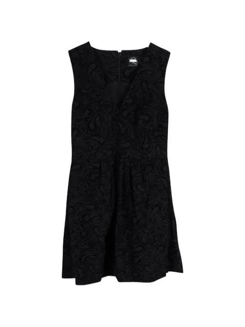 Alexander McQueen Pre-Owned brocade V-neck mini dress Black NAPPUGBCL263378W