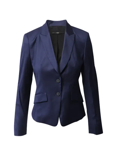 BOSS single-breasted wool blazer Blue NAPPUGBCL100182W