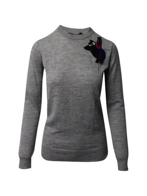 Proenza Schouler patch crewneck sweater Grey NAPPUGBCL103759W
