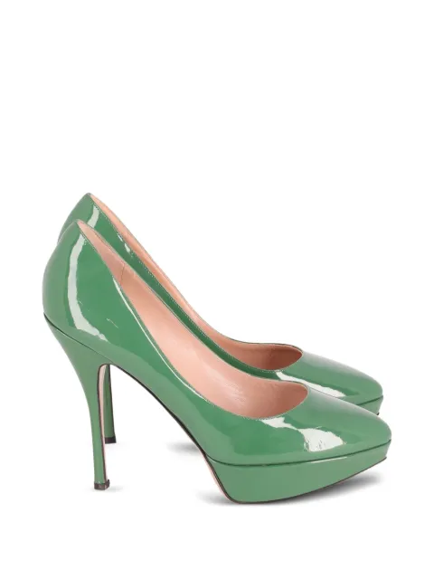 Mario Valentino Vintage platform leather pumps Green HNPUGBSH161837W