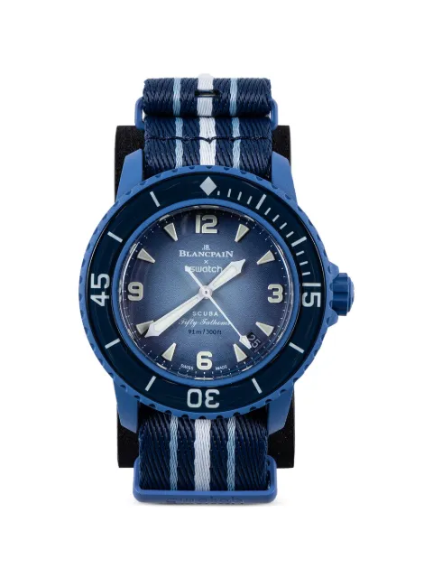 Swatch x Blancpain Atlantic Ocean 42.3mm watch Blue SO35A100