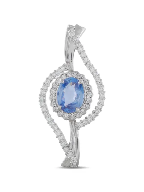LB Exclusive diamond sapphire pendant Silver MF20010226