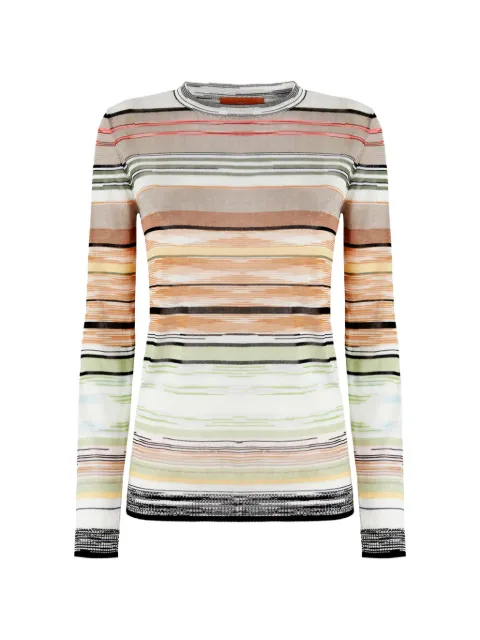 Missoni striped crew-neck sweater Neutrals DS26SN0UBK01H0