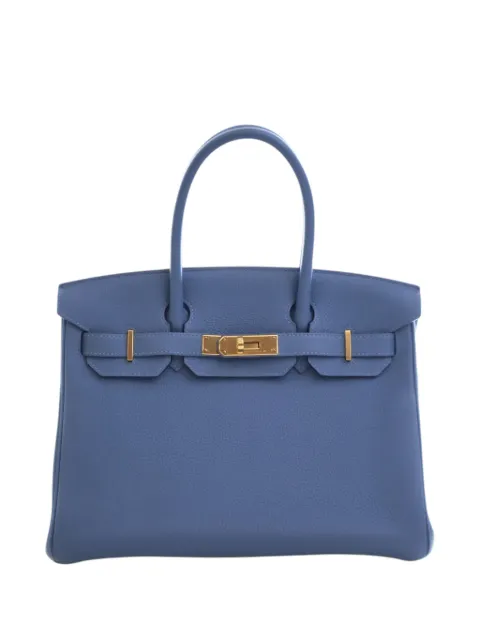 Hermès Pre-Owned 2018 Togo Birkin Retourne 30 handbag Blue OFJ1W1PRFA3D32XY