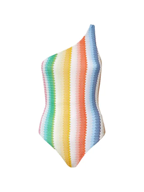 Missoni striped one-shoulder swimsuit White MC25SP04BR014G