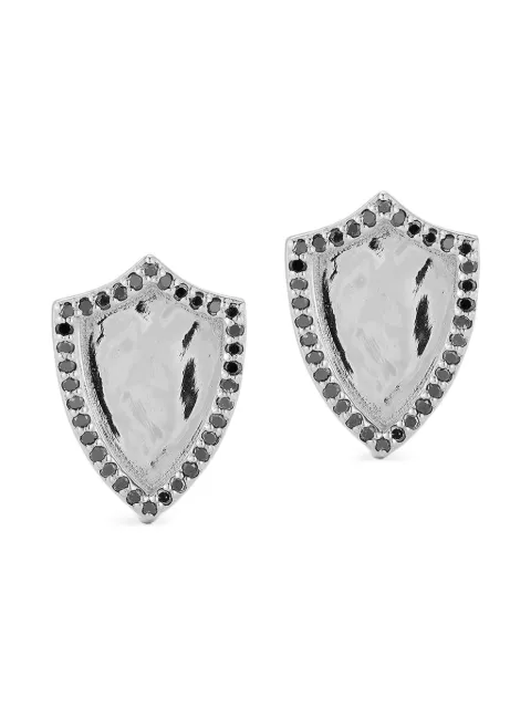 Mateo shield diamond cufflinks Silver BLACKDIAMONDSHIELDCUFFLINKS