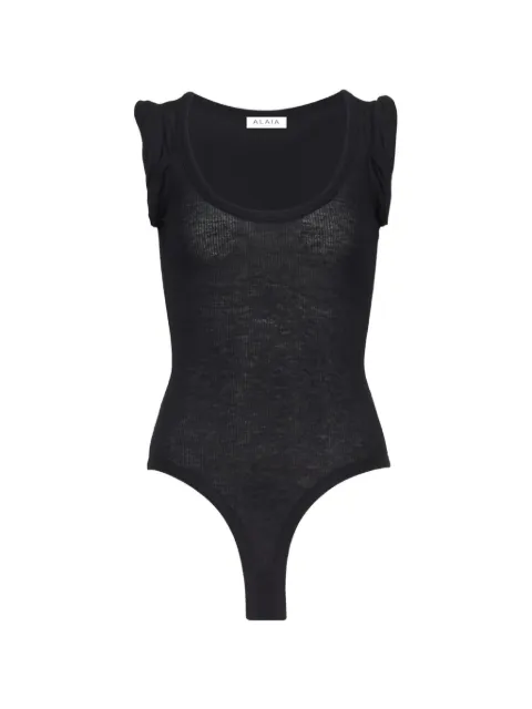 Alaïa ribbed-knit bodysuit Black AA9B0460J101C
