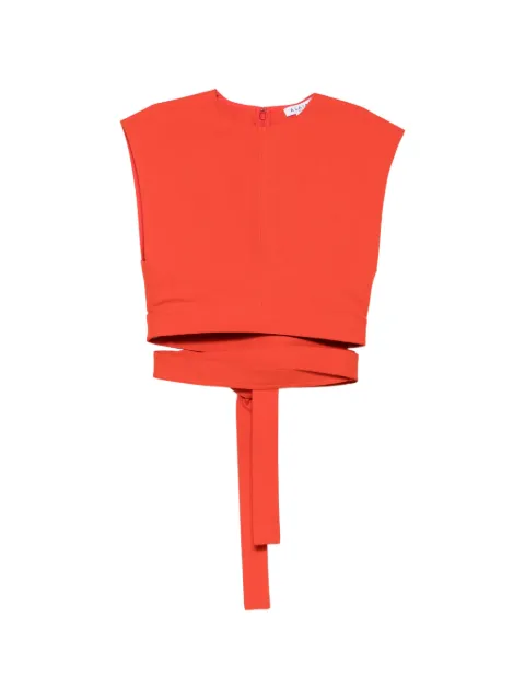 Alaïa belted cotton top Orange AA9H1479W112C