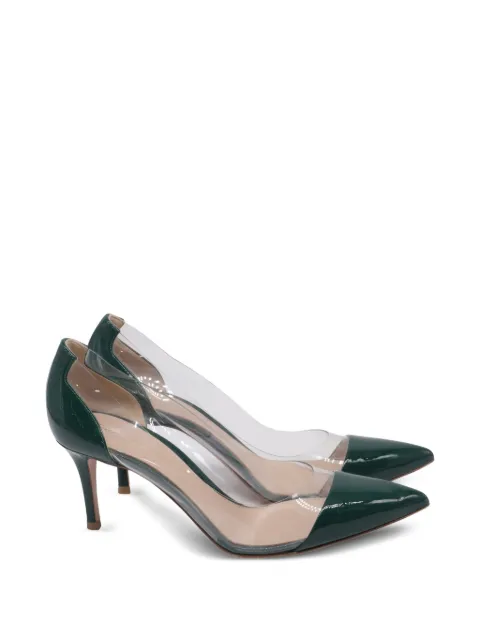 Gianvito Rossi 2024 Plexi pointed-toe heeled pumps Green GILTPUUSSH650663W