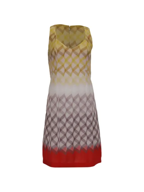 Missoni Pre-Owned patterned V-neck mini dress Yellow NAPPUUSCL647435W