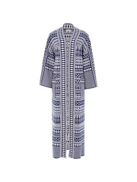 Temperley London Tlalli knit coat Blue 26STKT55041