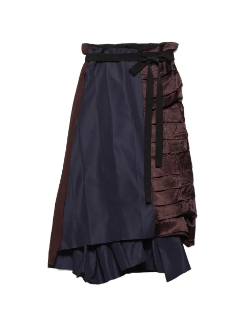 Prada faille patchwork midi skirt Brown P149IGSOOO19QZF0008