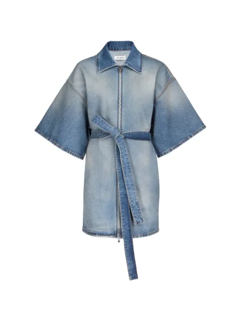 Alaïa belted zip-up mini dress Blue AA9R2958D026C