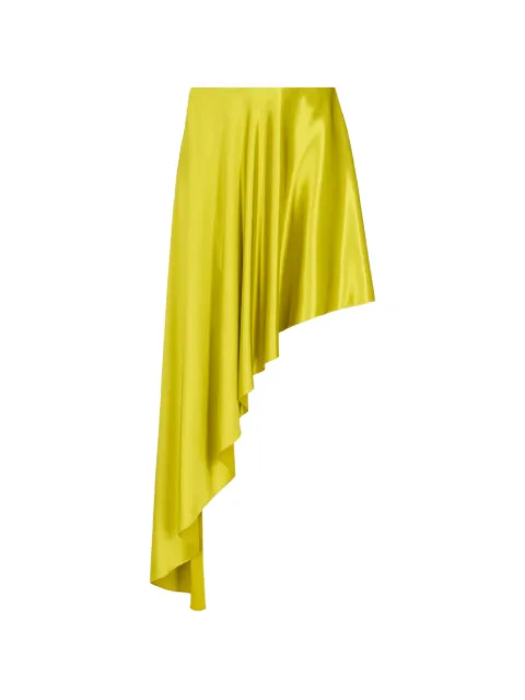 Alaïa asymmetric satin midi skirt Yellow AA9J2556W149C