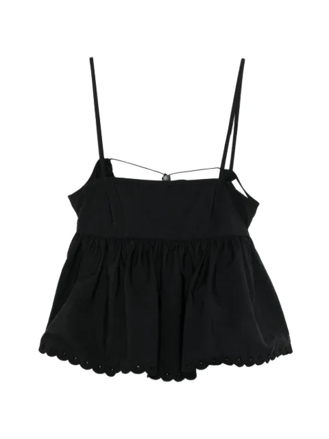 Cecilie Bahnsen Selena embroidered taffeta top Black 126RTW11007