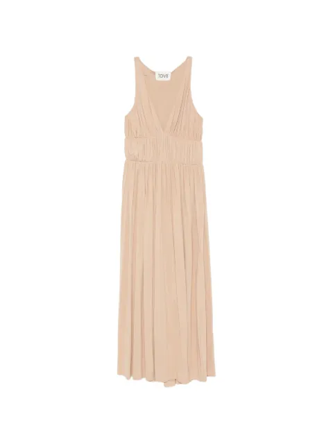 TOVE Ouida pleated maxi dress Neutrals TVD214SND