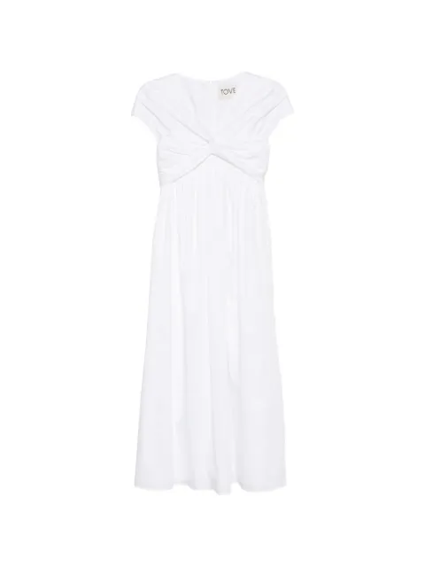 TOVE Rafelle twisted- detail midi dress White TVD226WHT