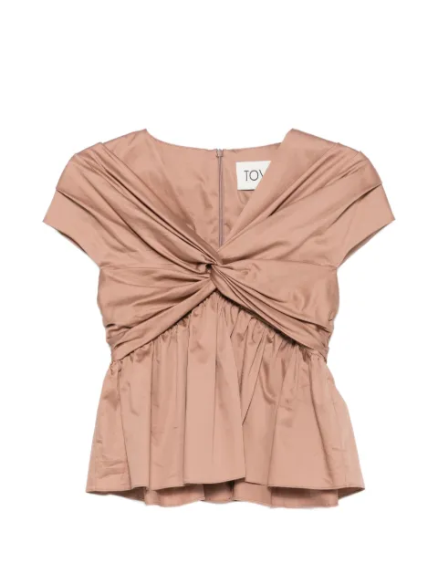 TOVE Ruhi twisted-detail top Neutrals TVB159MNK