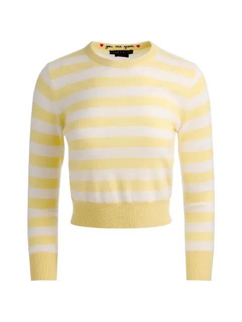 alice + olivia Carolann striped crewneck sweater Yellow CL000529742
