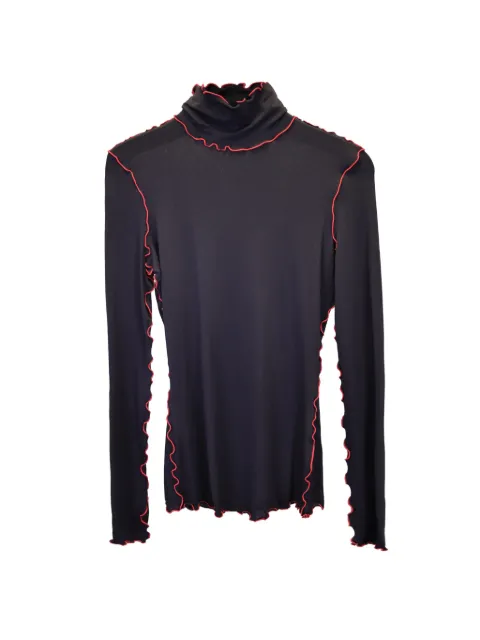 Proenza Schouler ruffle-trim turtleneck top Black TONPUUSCL361612W