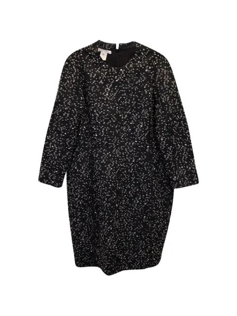 Oscar de la Renta Pre-Owned dotted wool dress Black TONPUGBCL340909W