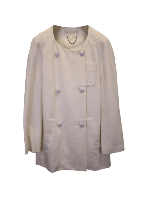 Vanessa Bruno double-breasted collarless coat Neutrals NAPPUGBCL357220W
